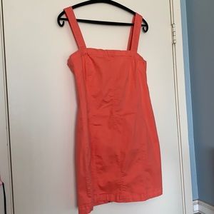 Nasty Gal Hot Pink Denim Zip Up Dress